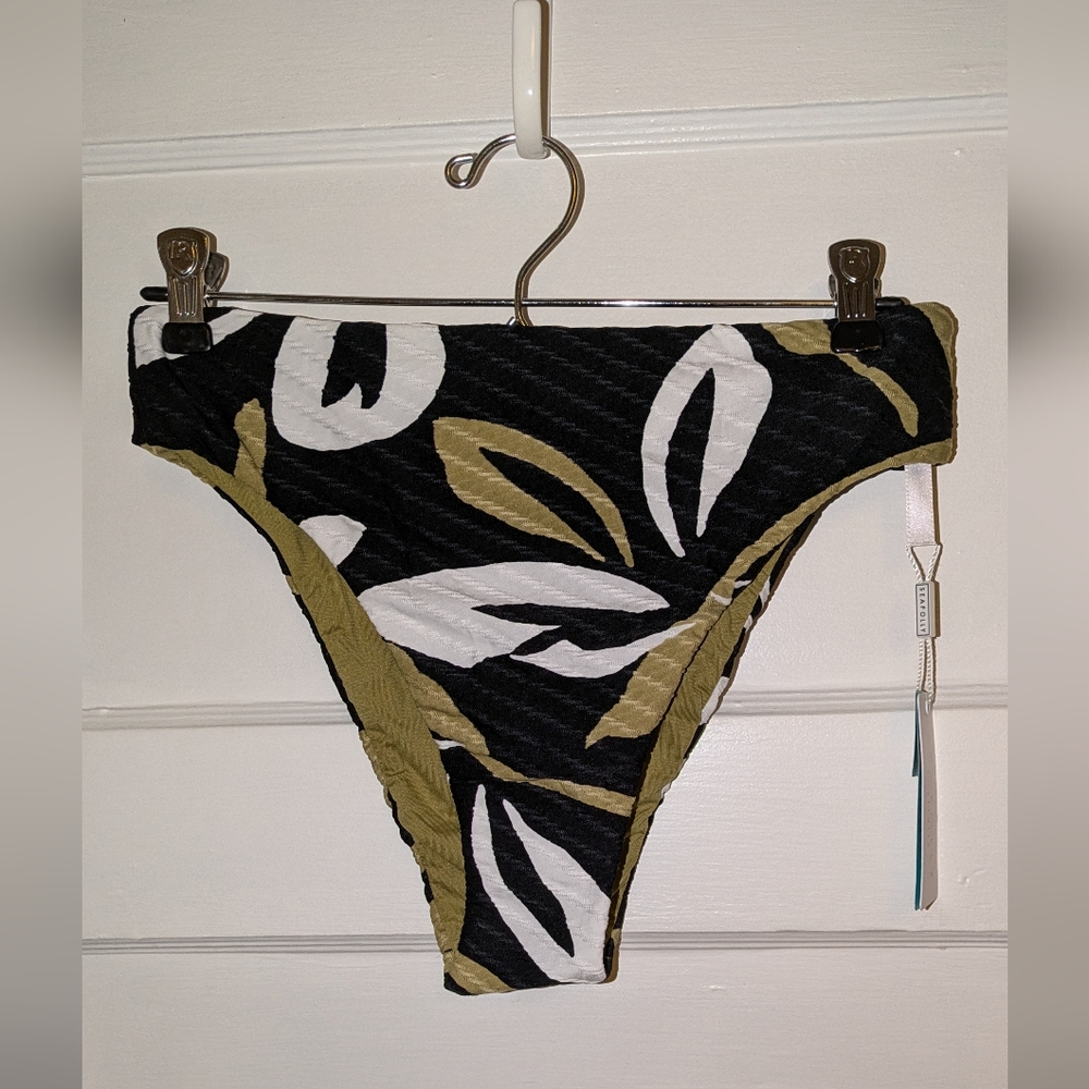 Seafolly Black and White Tropical Bikini Bottoms